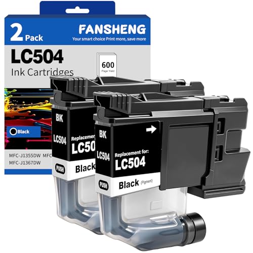Image of LC504 2Black Ink Cartridges Replacement for Brother LC504 LC504XL High Yield Combo Pack Ink Cartridges Compatible for Brother MFC-J1365DW MFC-J1355DW MFC-J1367DW Printer (Black, Cyan, Magenta, Yellow)
