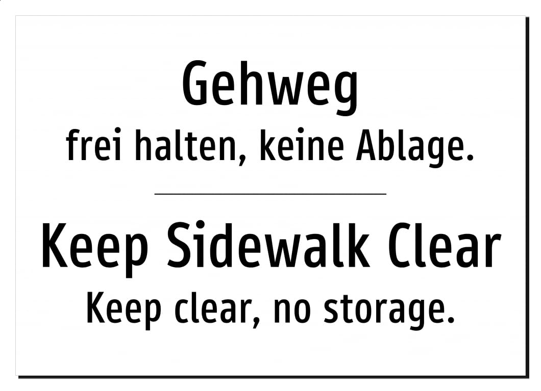 46652-DEEN-T-13 | Gehweg Schild Deutsch Englisch - Keep Sidewalk Clear