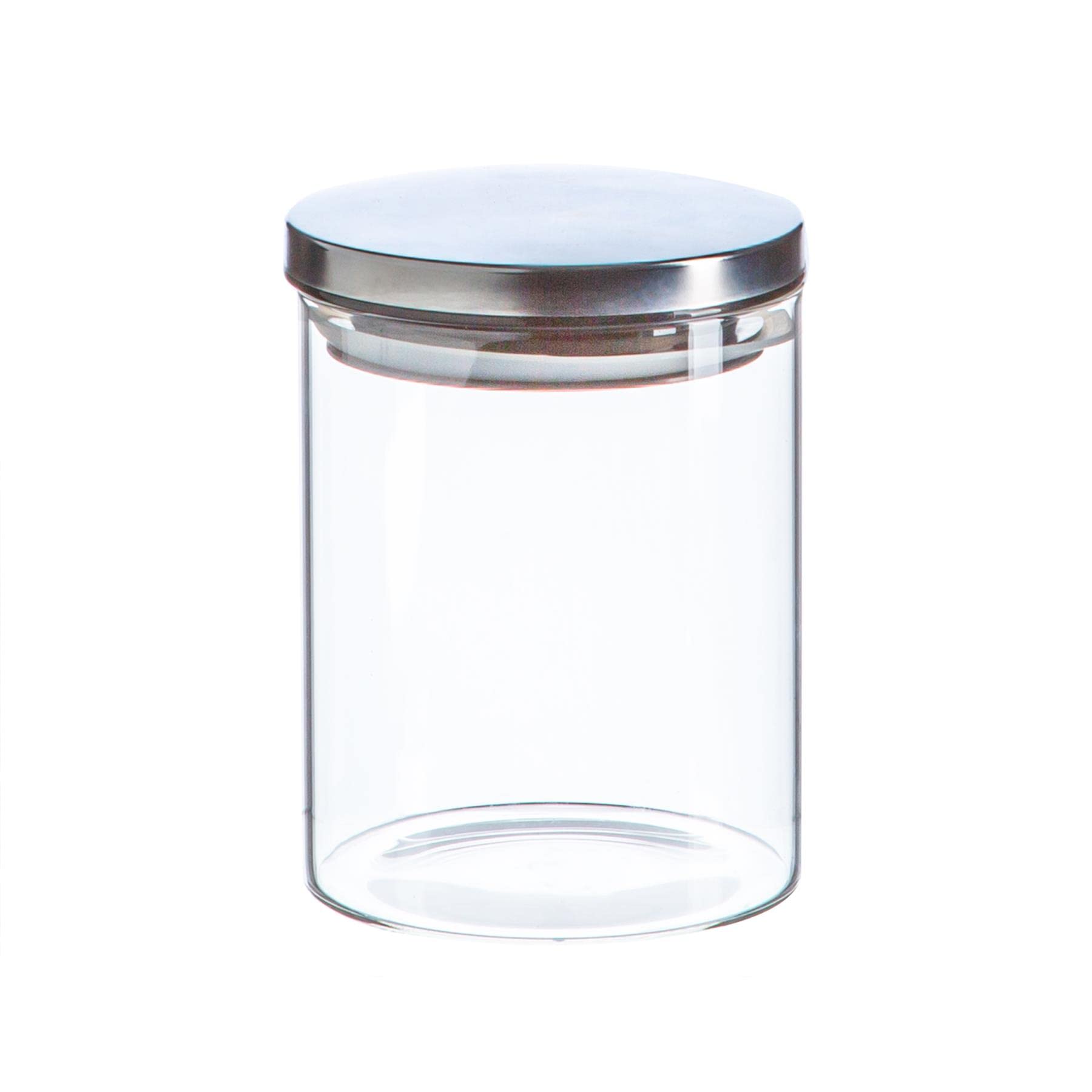Argon Tableware Glass Storage JarSilver Lid750MlModern Round Scandi Organisation Container Glass Jar from B&Q