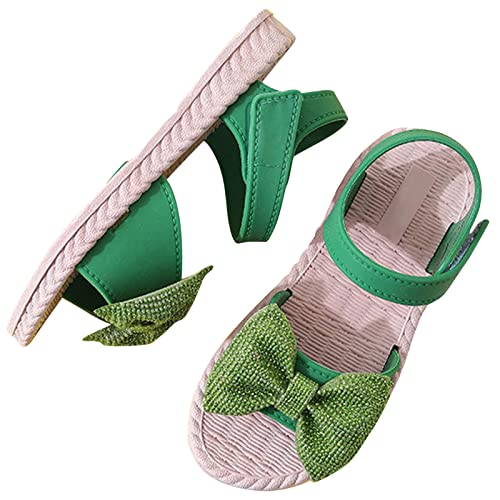 Kid Baby Girls Boys Child Shoes Summer Sandals Soft Rubber Sole Anti Slip Sandals Bowknot Cute (Green, 11 Little Child)2