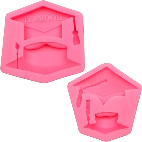 Miniatura 9 de Moldes de silicona para chocolate con tapa de graduación, moldes para hornear fondant de graduación 2023 para decoración de pasteles, decoración de