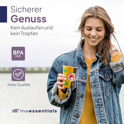 Foto von Inoverse 1000 stück Pappbecher, Einweg Coffee to Go Becher - 200ml, Kaffee to go Becher Pappe, 8oz Trinkbecher für Tee, Einwegbecher, Papierbecher, Kaffeebecher to go, Kaffeetassen, Ø 80 mm