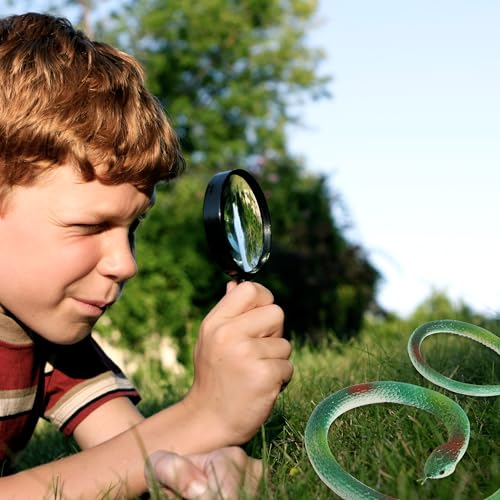 JSMTKJ 10 Stück Gummi Gefälschte Schlangen, Realistische Gummi Spielzeug Schlange um Vögel/Katzen Fernzuhalten Oder Garten-Requisiten, Streiche, Halloween-Dekoration（Zufällige Farben）