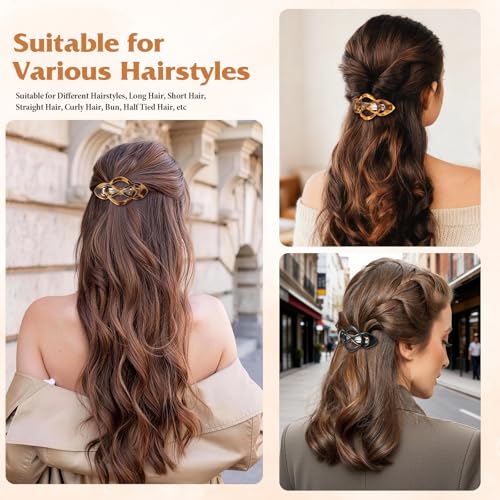 6 clips pinza vintage para cabello con diseño carey miniatura 2