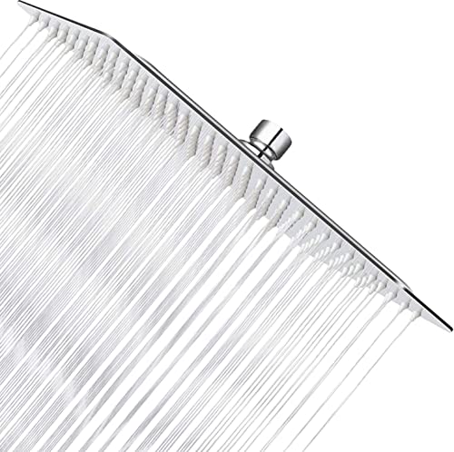 Rain Shower Head, VIGIME High Pressure Square Rainfall Showerhead, 304 Stainless Steel Fixed Shower Heads with 144 Silicone Jets for The Ultimate Shower Experience (12 Inch Chrome)