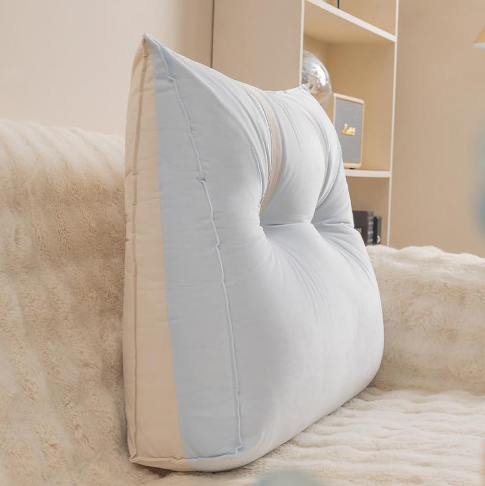Weiches Lendenkörperstütz-Kopfteilkissen, 60 cm hoch, Rückenpositionierungskissen mit abnehmbarem Bezug, dekorative Erkerfenster-Teppichauflage für Sofa/Outdoor-Stuhl (Weiß-Rosa, 91 x 60 x 15 cm)