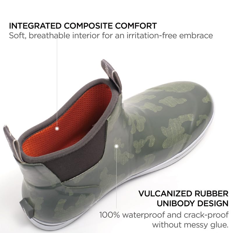 Image of SUREWAY Men's Ankle Fishing Deck Boots for Men-Waterproof,Professional Non-Slip Soles for Wet Slippery Surface,Neoprene Rubber Rain Boot /Shoes for Hunting Boating Gardening