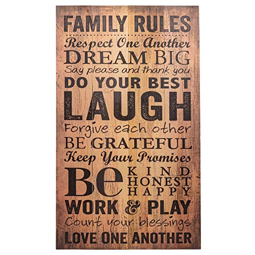 P. Graham Dunn Family Rules Dream Laugh Love Rustic 24 x 14 Wood Pallet Design Wall Art Sign Plaque