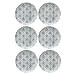 Juego de 6 platos de postre flores blancos y azules de porcelana de Ø 20 cm - LOLAhome