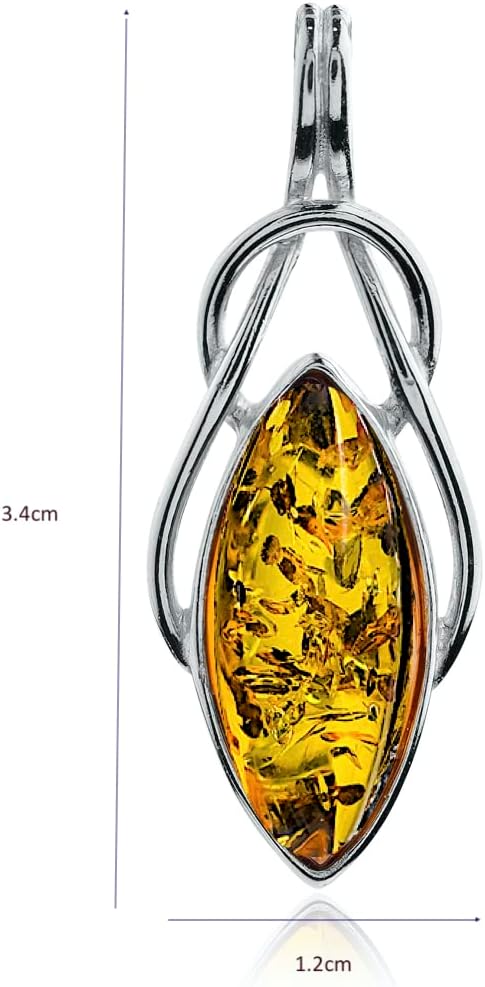 Ian and Valeri Co. Amber Sterling Silver Celtic Pendant Necklace 18 inches