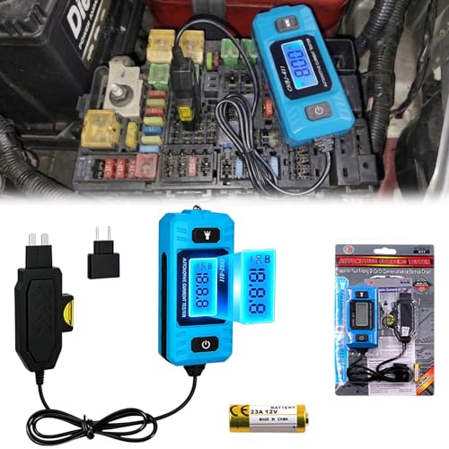 Automotive Circuit Fault Probe Tester Cnbj-611 Automotive Parasitic Draw Current Tester Portable 20A 48v Car Relay Fuse Blade Test with Led Display & Front Lighting with 23A/12v Battery