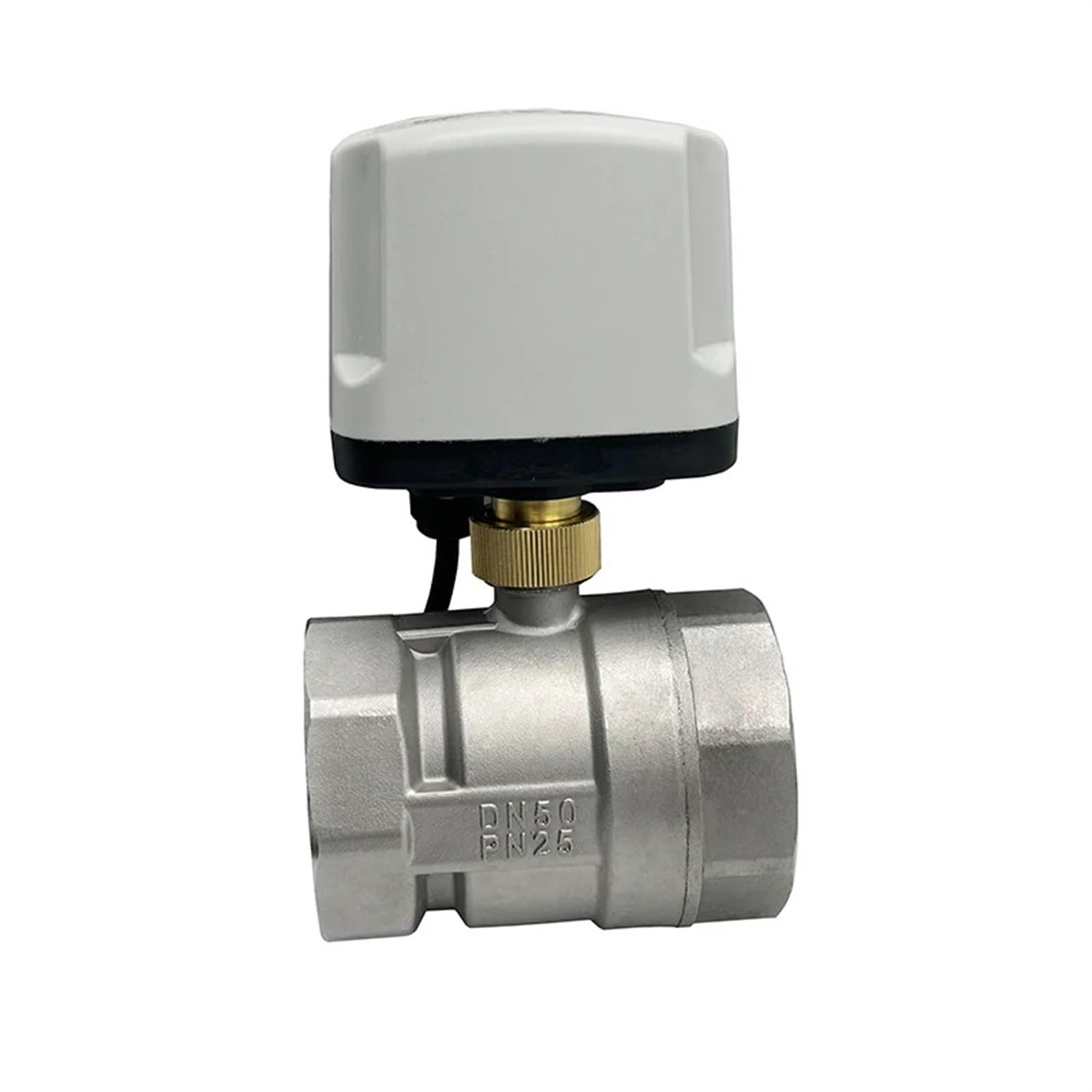 2 Inch Stainless Steel IP65 Motorized Ball Valve 220V 12V 24V 3-Wire 2 Control Brass Electric Ball Valve 1Pcs(Color:12VDC)