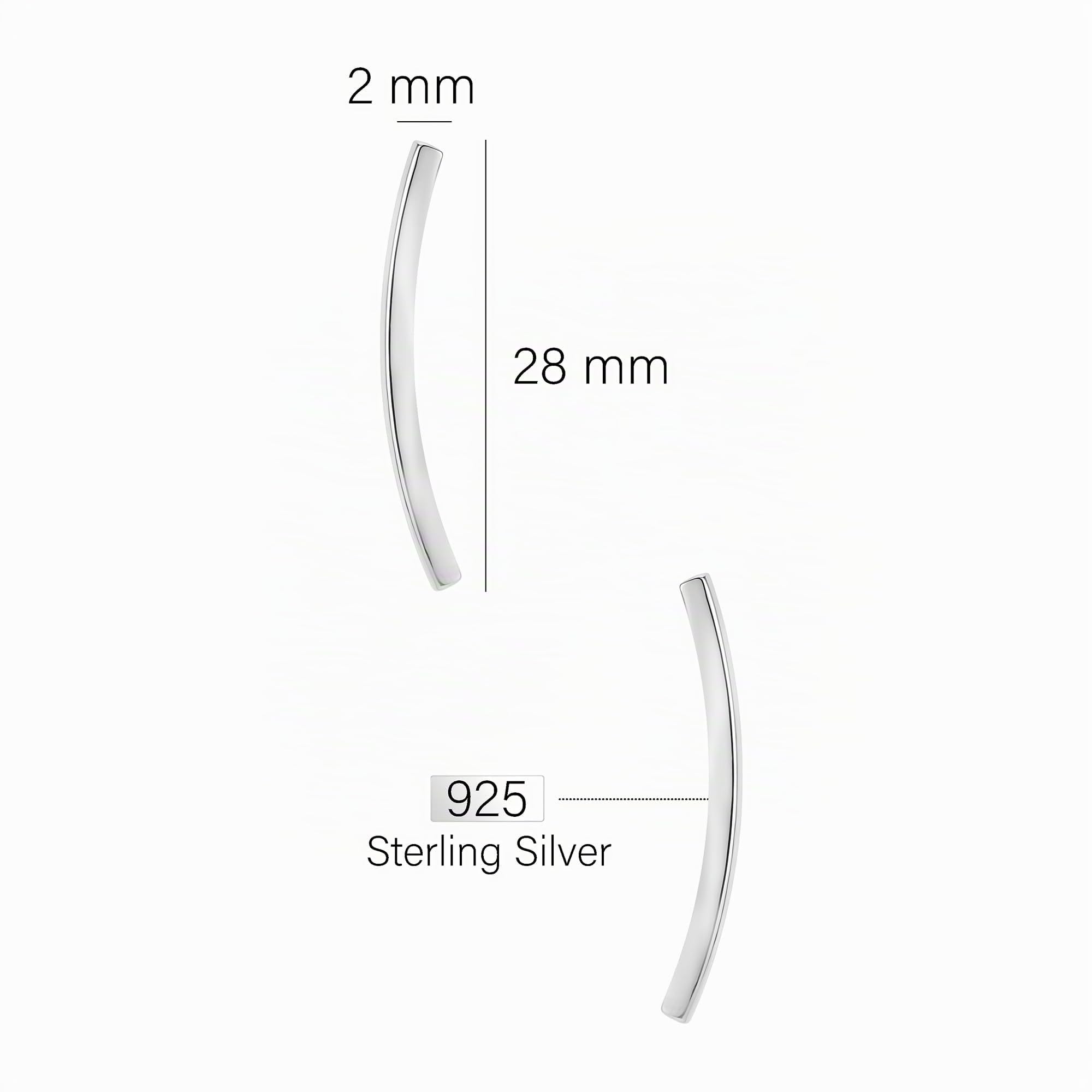 SOFIA MILANI - Orecchini da Donna in Argento 925 - Orrecchino Scalatore Curvo