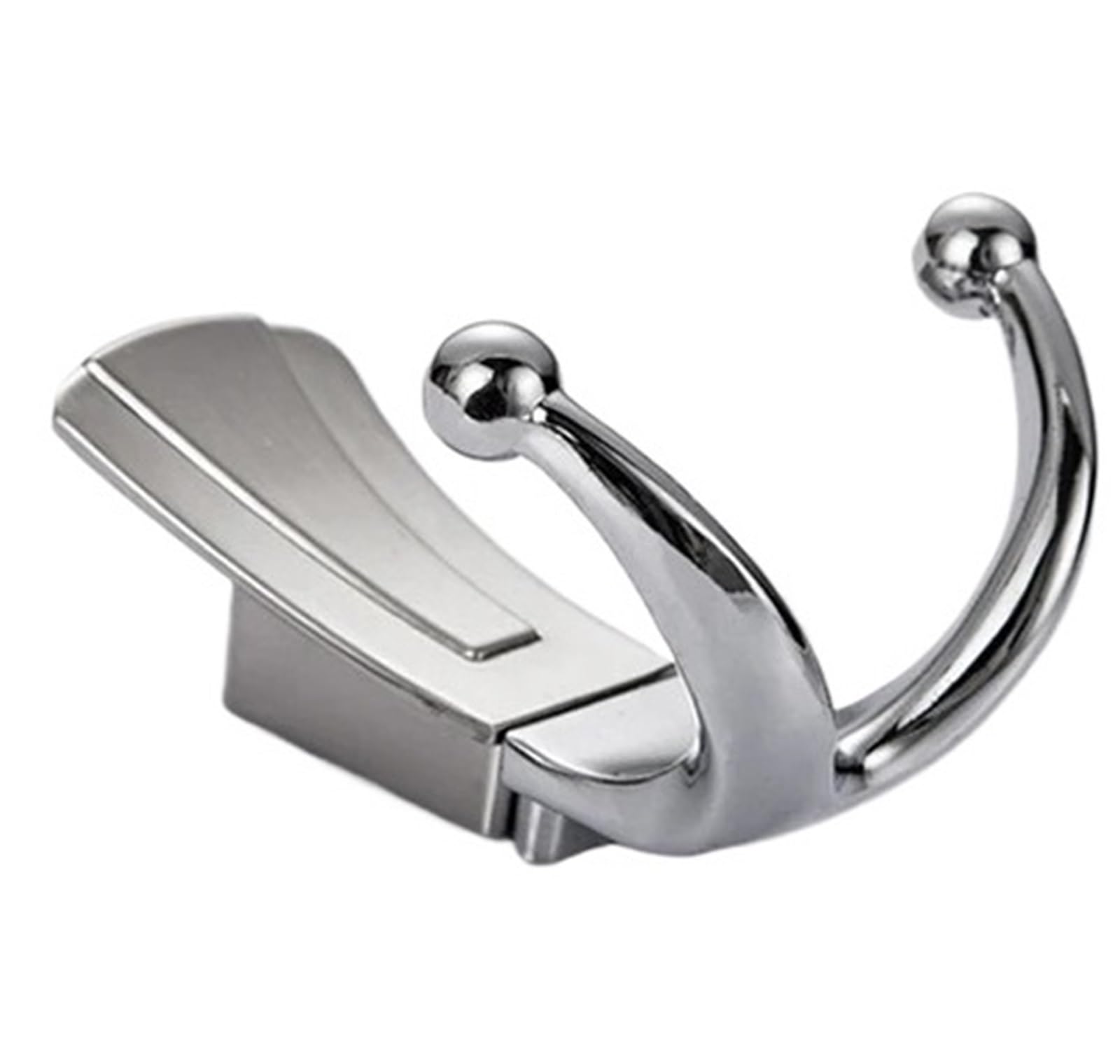 Linypa66 Silver Coat Rack Wall Mount Bathroom Wall Hangers 2 Hooks Robe Coat Mounted Clothes Hanger Racks With Screws Furniture Hardware(Silver)