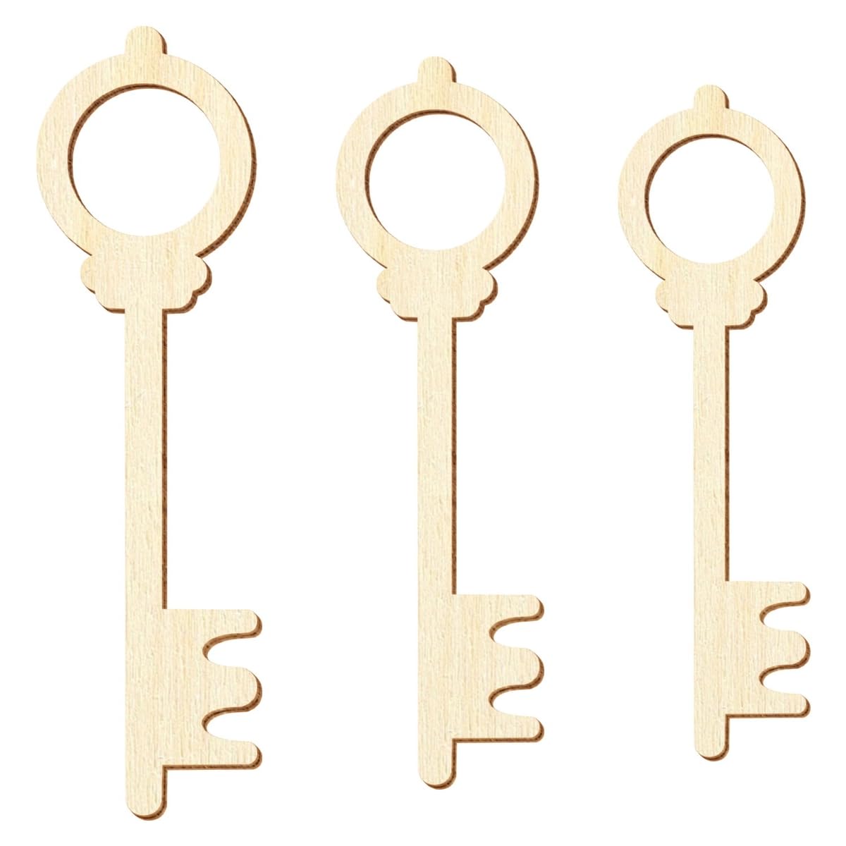 Chiave in legno V2 – Decorazione fai da te 5 – 50 cm, dimensioni: 36 cm, confezione da 10 pezzi