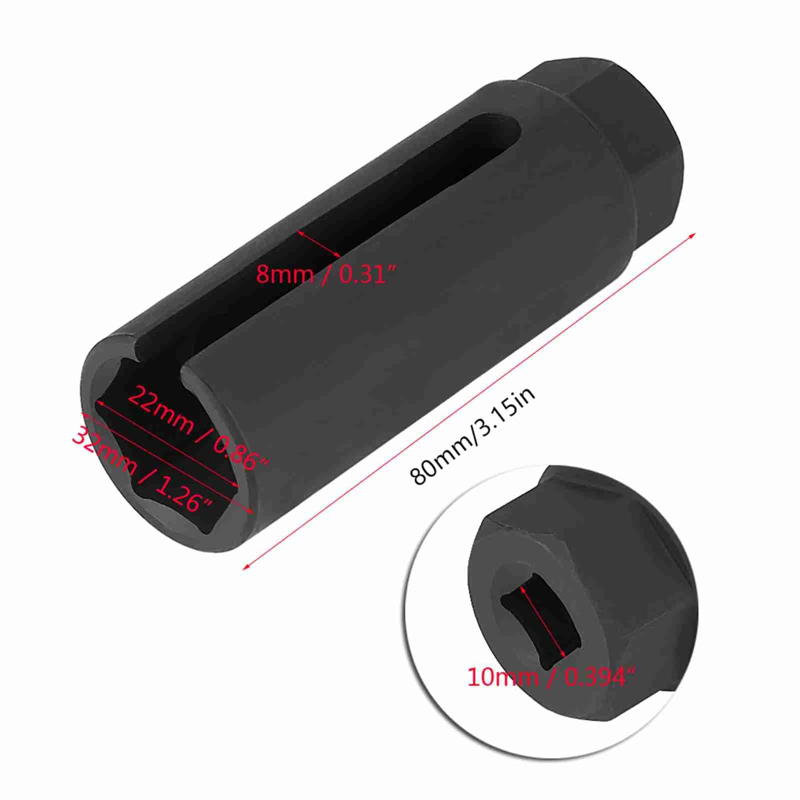 Yctze para dado para sensor de oxigeno 7/8 manga de sensor de oxigeno para automovilUniversal Car O2 Sensor de oxígeno Toma de extracción 7/8 "22mm 3/8" Herramienta de accionamiento