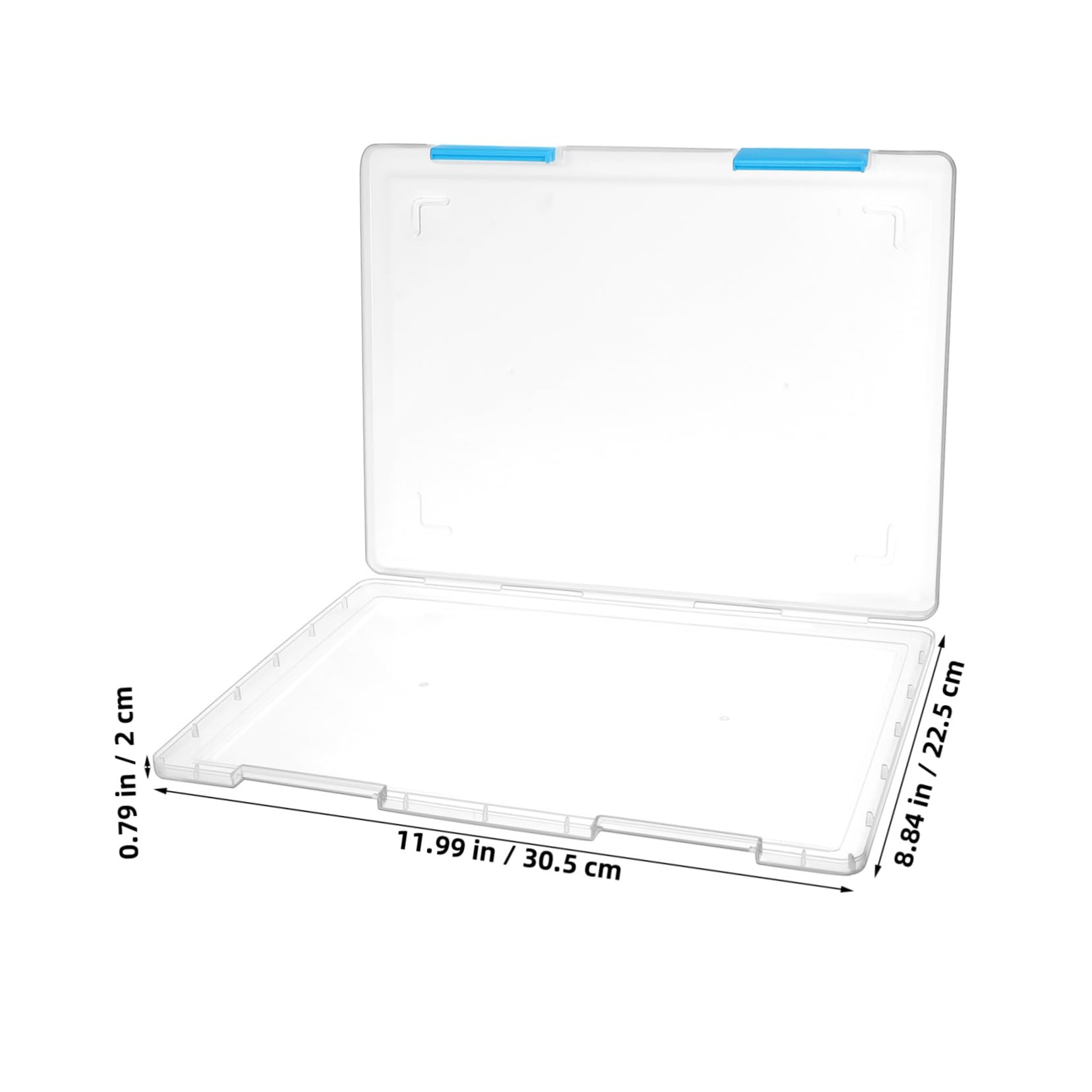 SECFOU Scatola Trasparente per Documenti A4 4pezzi, Plastico | Cartelline Portadocumenti e Storage File Boxes, con Coperchio Impilabile per Scuola e Ufficio, Decorazioni Scuola