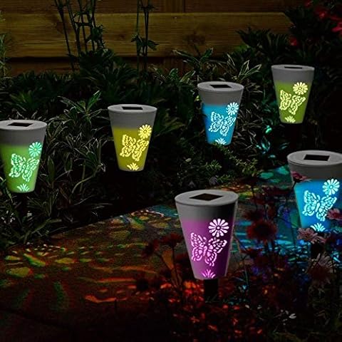 GardenMile 6pc Colour Changing Stake Lights Cover