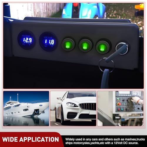 Nilight 5Pcs Waterproof Round Rocker Toggle Green LED Switch 12V 20A 3 Pin ON Off SPST for Car Truck Boat Marine Automotive RV with Locked Terminal Wires by Nilight - Image 8