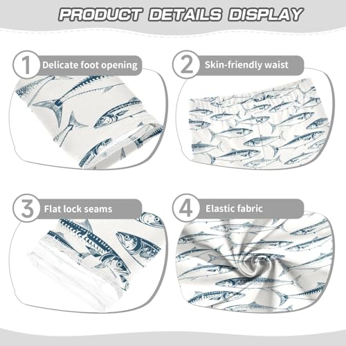 ZZKKO Girls Leggings Mackerel Fishes Toddler Girls Clothes Leggings for Girls Toddler Girls Leggings 3-4T3