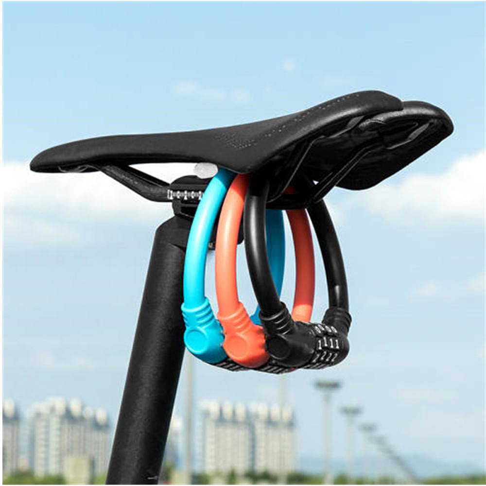Lucchetto per bicicletta, con combinazione a 4 bit, adatto per biciclette, lucchetto crittografico, cavo in acciaio antifurto per lucchetto nero