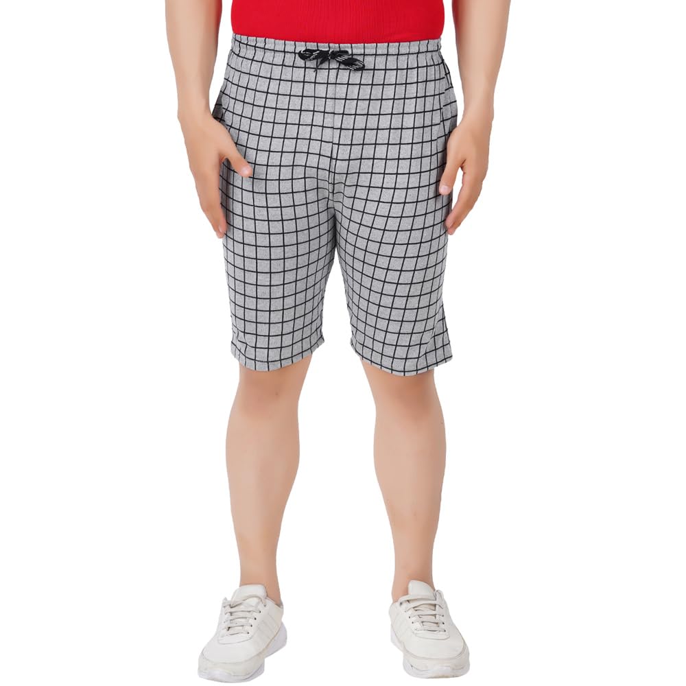 sr creations Men's Casual Plaid Checkerboard Pattern Shorts Free Size-picture-39