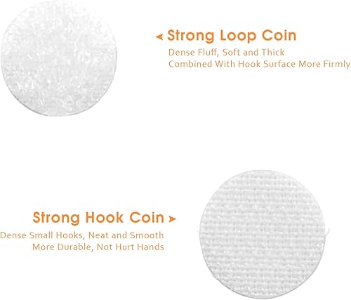 Miniatura 9 de Puntos autoadhesivos, 1056 unidades (528 pares) de 0.59 pulgadas de diámetro, puntos adhesivos blancos de 0.59 pulgadas de diámetro, puntos de