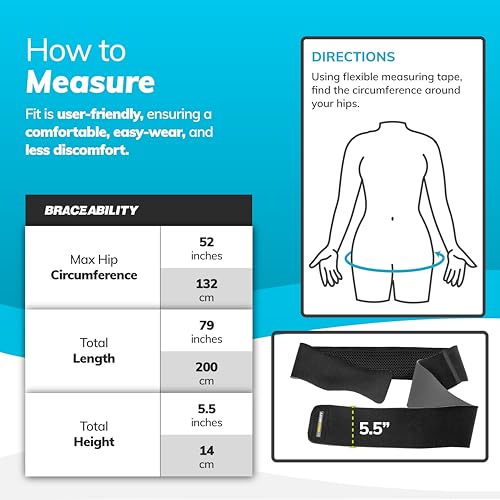 braceability hip support groin brace - hamstring compression wrap for sciatica pain relief labral tear thigh groin pull - sciatica hip brace for men or women one size