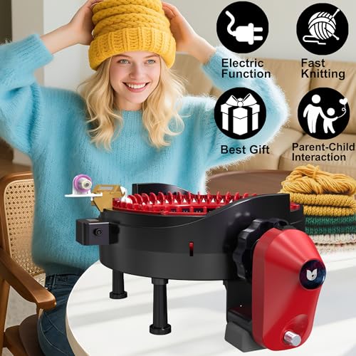 Image of Electric Knitting Machine Adapter for Addi 46 Knitting Machine, Automatic Adapter for Crochet Machine, Knitting Machine Accessories, Red