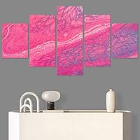SIGNWIN 5 Panel Canvas Wall Art Abstract Closeup Digital Art Modern Artwork for Home Decorations Ready to Hang - 60