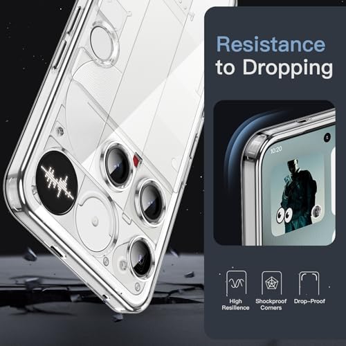 Image of JETech Cover Case for Nothing Phone 3, Clear Shockproof Bumper Cover, Anti-Scratch Hard Back, Protective Slim Fit, Non-Yellowing, Durable Transparent TPU for Drop Protection (Clear)