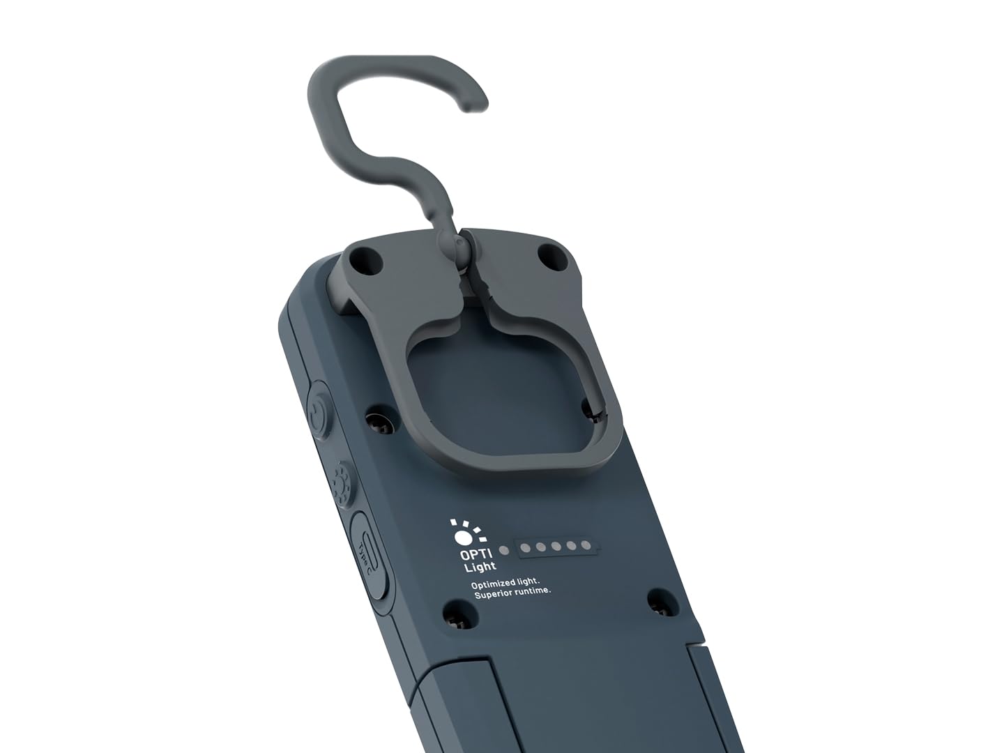 Scangrip Uniform Lámpara de Trabajo LED Recargable | 500 Lúmenes, con Base de Carga, Imán, Gancho y Clip | IP65 Resistente al Agua y Polvo, Cabezal Inclinable, USB-C, Portátil y Ergonómica