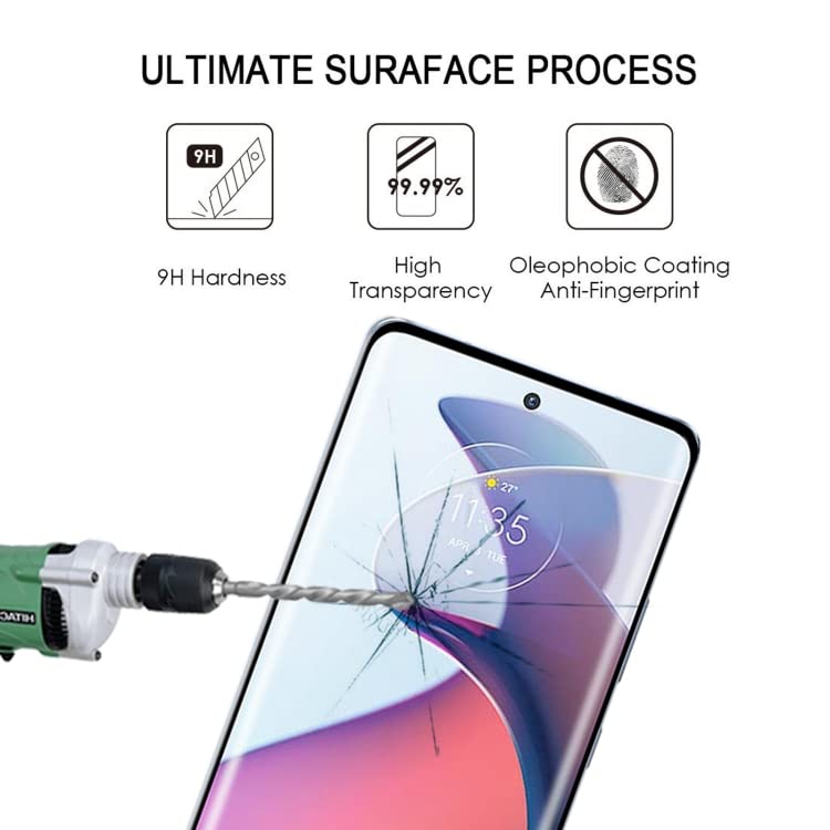 Image of Casodon 5D Tempered Glass Screen Guard for Samsung Galaxy S23 Plus 5G (Black),Finger Print Scanner Compatible with Easy Installation Kit