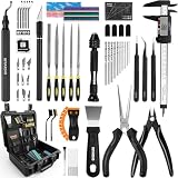 76pcs 3D Printer Tools Kit for Model Finishing/Deburring/Drilling/Polishing, 3D Printer Accessories incl. Flush...
