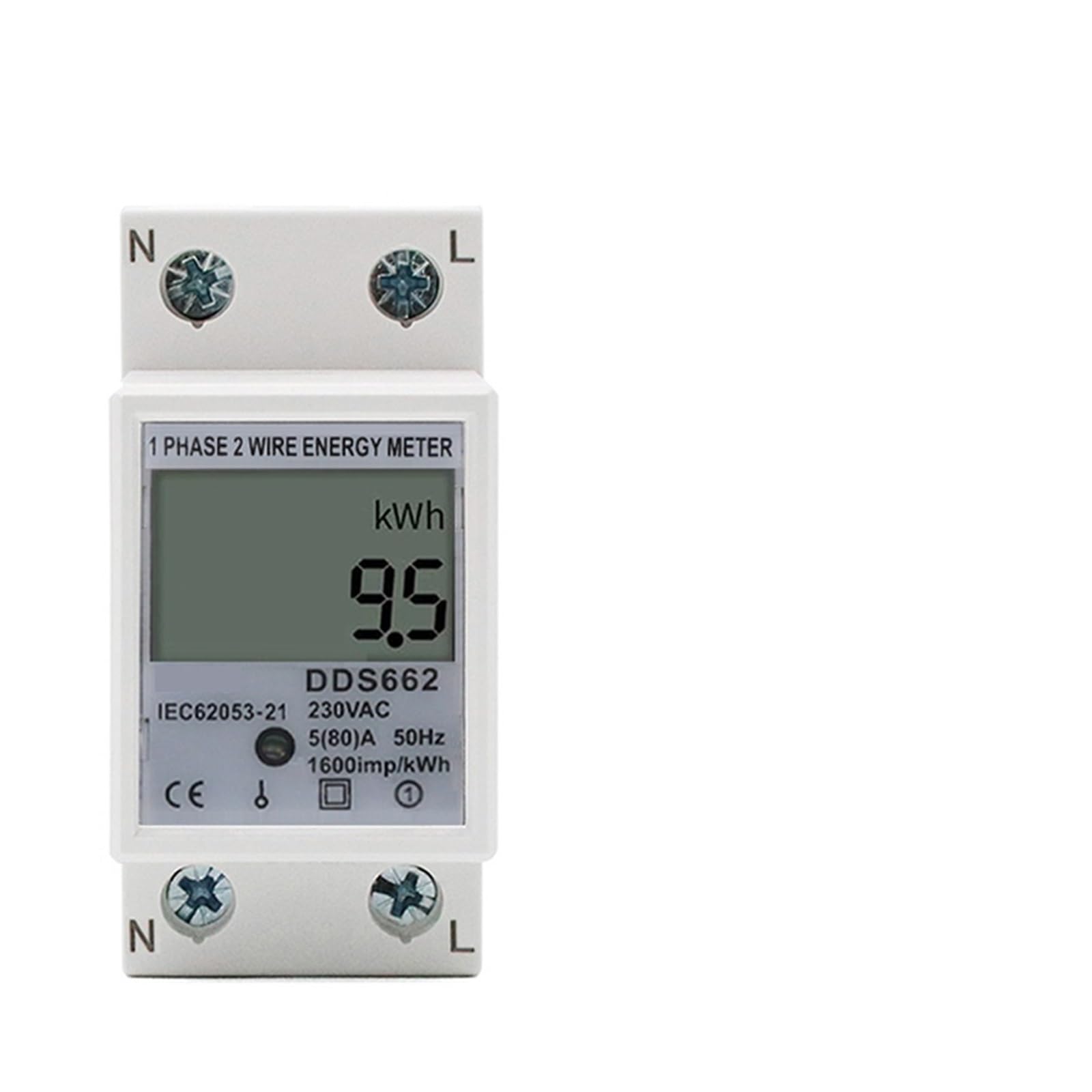 Compteur électrique KWh AC 230V wattmètre monophasé deux fils MOBYAT LCD