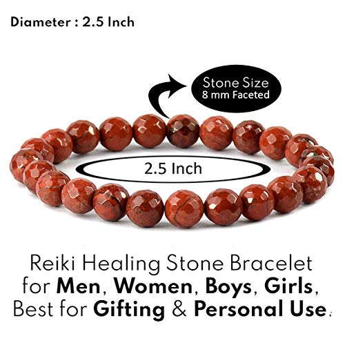 Image of Reiki Crystal Products Certified Natural Crystal Stone 8 mm Faceted /Diamond Cut Beads Bracelet for Men & Women | Reiki Charged Gemstone Bracelet | Multiple Crystal Variants Available