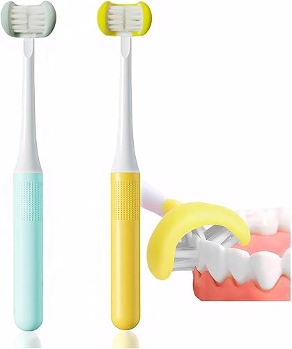Cepillo de dientes para niños, cepillo de dientes suave para niños, suave para el cuidado completo de los dientes y las encías, paquete de 2 (cerdas