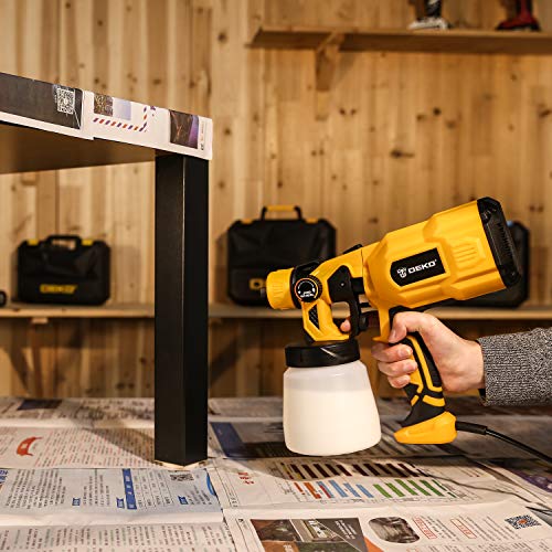 DEKOPRO Paint Sprayer, 550 Watt High Power HVLP Home Electric Spray Gun,3 Nozzle Sizes, Lightweight, Easy Spraying and Cleaning