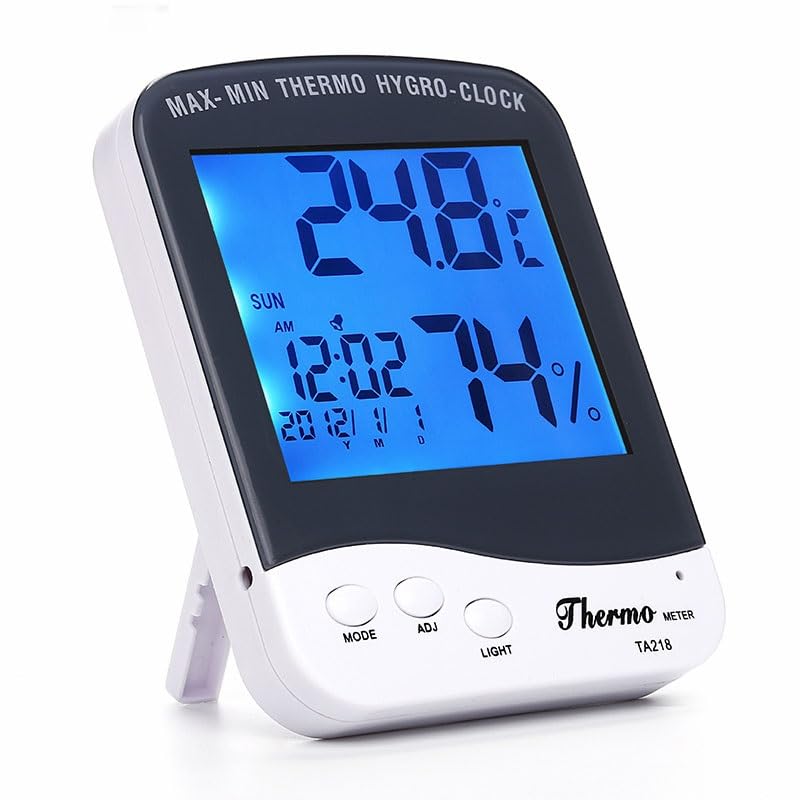 ABS Electronic Thermometer Hygrometer Multi-Functional Home Luminous Indoor