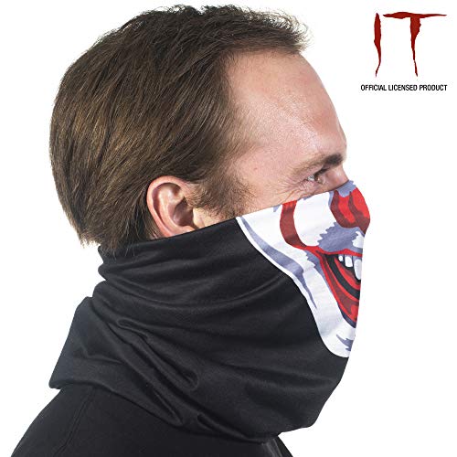 Concept One Warner Bros IT Pennywise Multi-Purpose Neck Gaiter Scarf Bandana, Black, One Size3