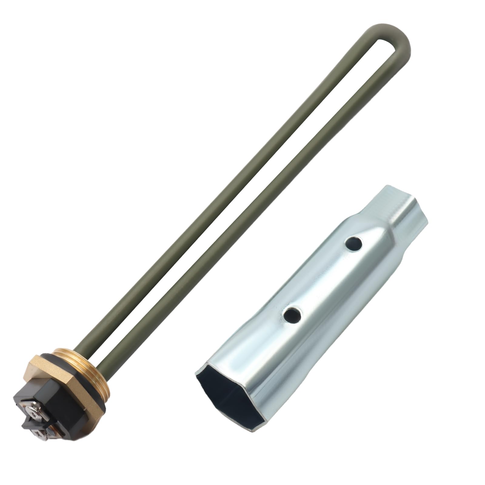 Elemento de calentador de agua de RV de repuesto AFNCX 520900 para Suburban para Atwood 6 modelos de 10 galones SW4DE SW6DE SW6DEL SW10 SW10DE SW10PE SW12DE SW12DEL con llave de tubo de 1 1 2 in x 1 1 16 in x 6 in