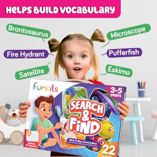 Funcils EDUCATIONAL TOYS FOR 3 YEAR OLD Search And Find For Kids & Toddlers - Preschool Learning Activity Book, Art And Craft Supplies, Seek Find Games, Birthday Gifts For Girls & Boys, Educational Toys thumb #4