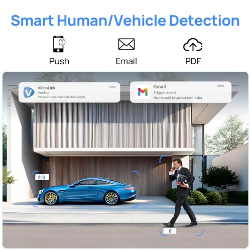 Image of VIKYLIN UltraHD 4K 8MP PoE IP PTZ Camera Outdoor,4K PTZ IP Dome Security Camera with 5X Optical Zoom 2.7-13.5 mm, Human Vehicle Detection, 2-Way Audio,131ft IR Night Vision, IK10 /IP67,Blue Iris,NDAA