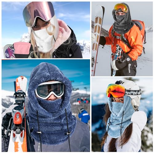 Miniatura 6 de Aypow Pasamontañas Térmicos De Invierno, Multifuncional Prueba De Viento Cálido Máscara De Esquí, Mascarilla Moto Térmica Forro Polar, Gorro Cálido Invierno Para Mujeres Hombres Deportes Aire Libre