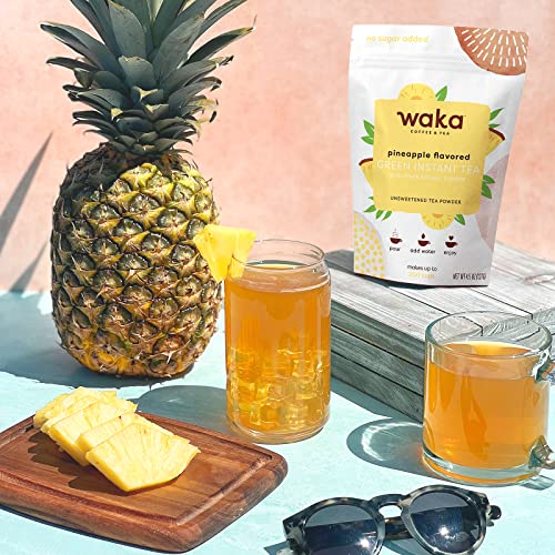 Waka Quality Instant Tea — Unsweetened 2 Bag Tea Combo — 100% Tea Leaves — Watermelon, Pineapple Flavored, 4.5 Oz Per Bag #TOP4