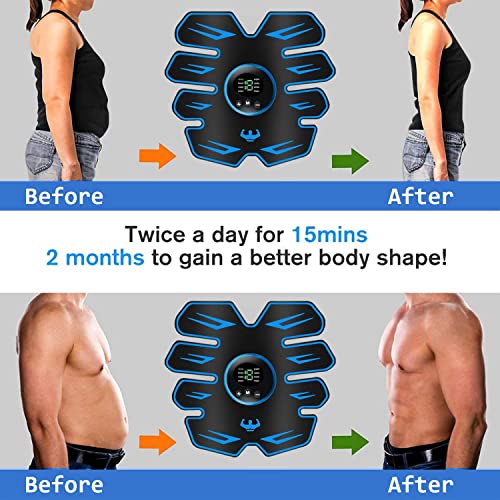 Electroestimulador-Muscular-Abdominales-Masajeador-Electrico-Cinturon-con-USB-6-Modos-9-Niveles-Diferentes-para-Electroestimulacion-Estimulacion-ABS-Trainer-para-AbdomenBrazoPiernasCintur