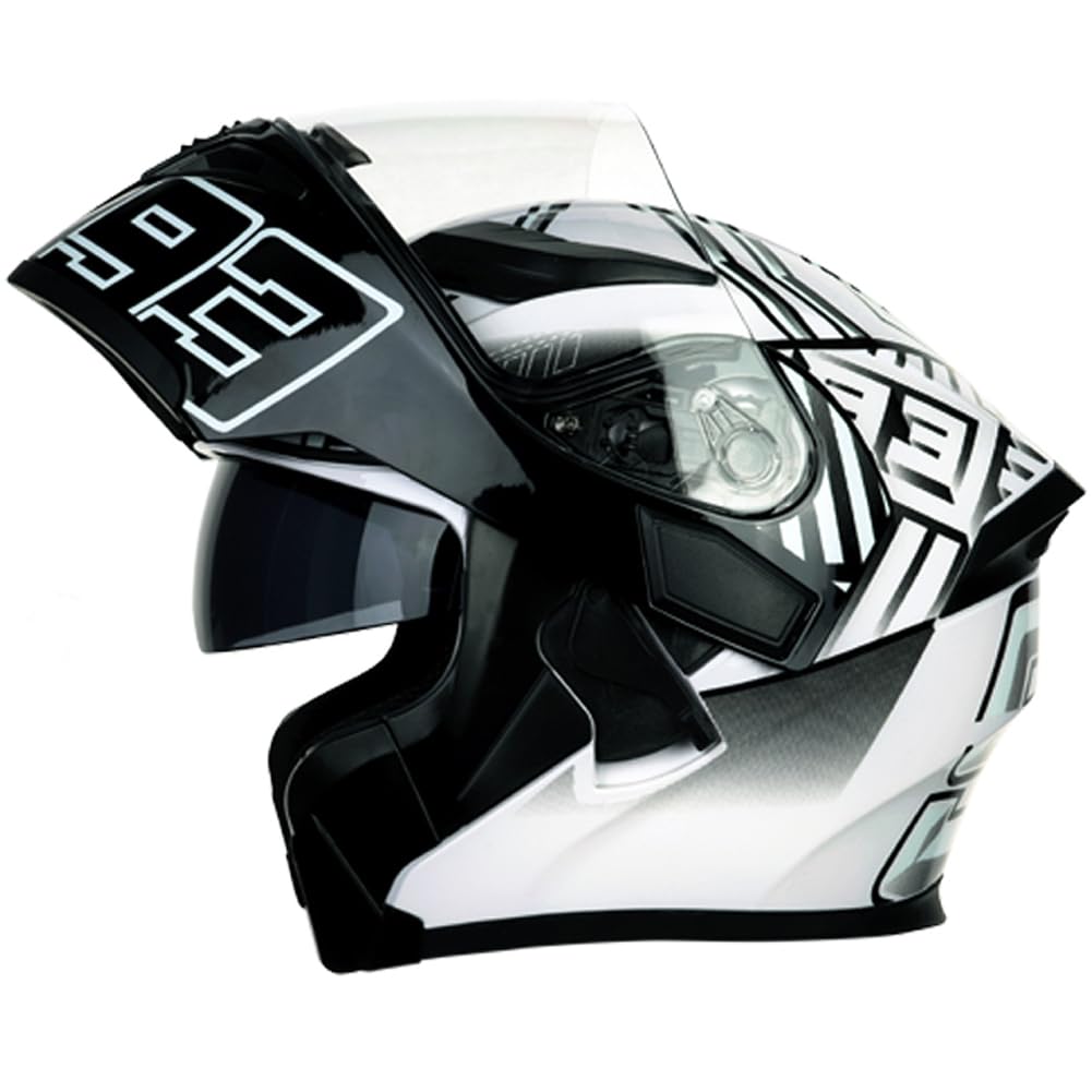 Pełna twarz kask motocyklowy, pokrywa Flip, modułowy kask motocyklowy z podwójnymi wizjami przeciwsłonecznymi, dla dorosłych mężczyzn i kobiet Zatwierdzony przez ECE