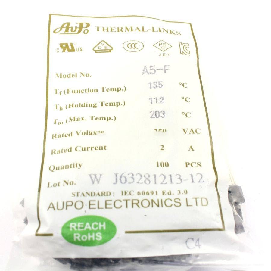 generic 10 pcs thermal fuse cutoff tf 135 degree 250v 2a a5-f