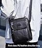 A-QMZL Mens Shoulder Bag Man Bags Men Business Crossbody Bags PU Leather Casual Handbags Side Satchel Messenger Bag for Working Shopping Travel Daily Use(Black) #3
