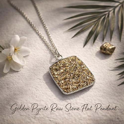 Image of REMEDYWALA Charged Energized Raw Stone Pendant with Metal Chain | Raw Stone Pendant for Women and Men